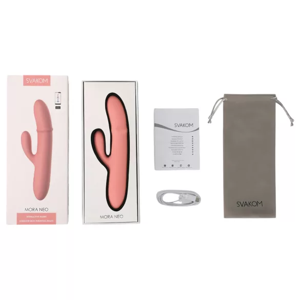 Svakom Mora Neo - Vibrador com braço clitoriano com pérolas controlado por app (rosa)