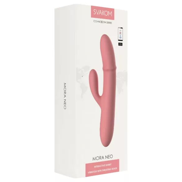 Svakom Mora Neo - Vibrador com braço clitoriano com pérolas controlado por app (rosa)