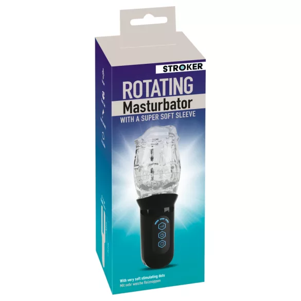 Stroker - masturbador masculino vibratório rotativo - transparente