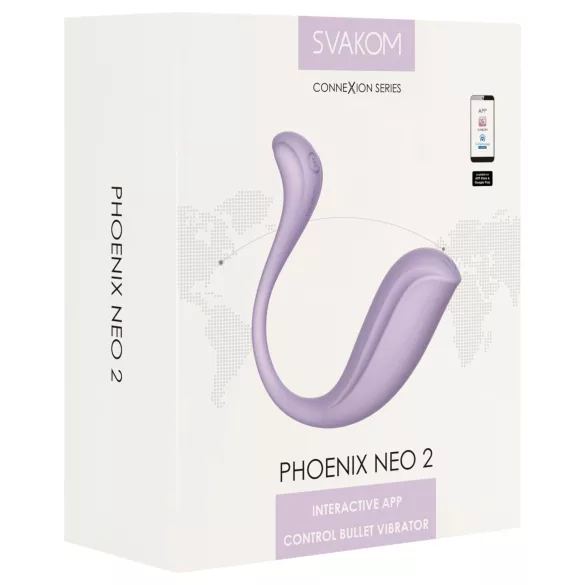 Svakom Phoenix Neo 2 - vibrador em forma de ovo portátil controlado por app (roxo)