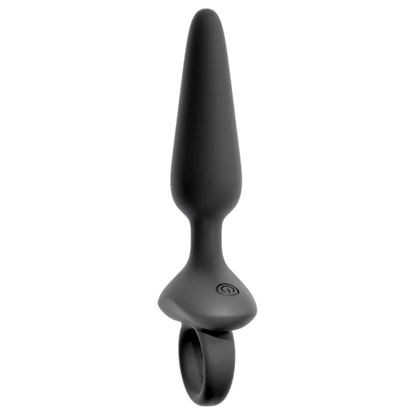 ANOS - plug anal vibratório com alça - silicone preto