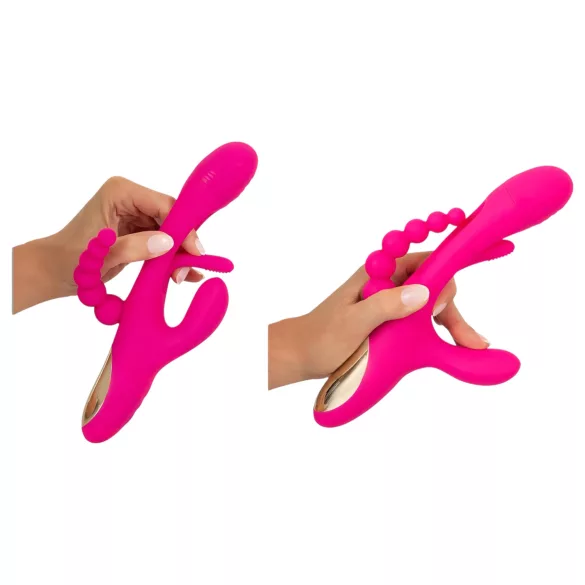 SMILE - vibrador triplo com línguas (rosa)