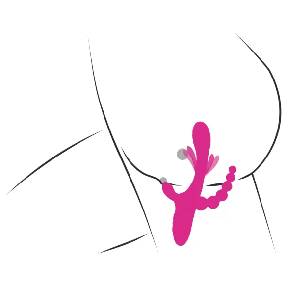 SMILE - vibrador triplo com línguas (rosa)
