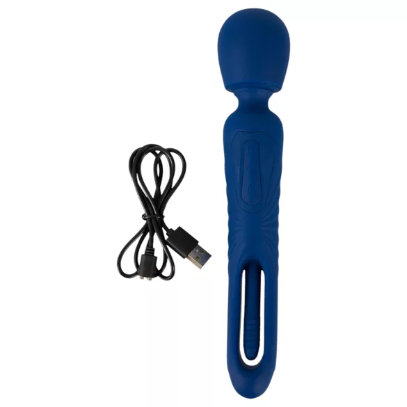 Smile - Vibrador massageador 2 em 1 com língua (azul)