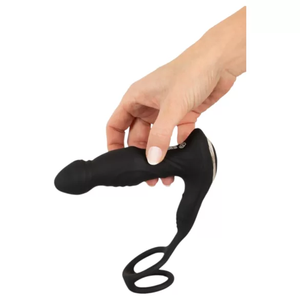 Rebel - vibrador próstata com movimento de impulso - silicone preto