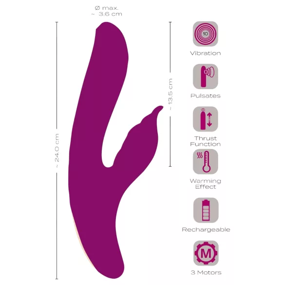 Javida - vibrador ponto G e clitóris 4 em 1 - silicone roxo
