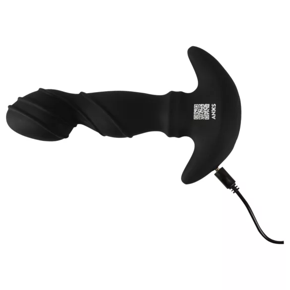 ANOS - vibrador próstata com anel estimulador - silicone preto