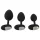 ANOS - plug anal vibratório - kit c/ 3 tamanhos - silicone preto