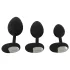 ANOS - plug anal vibratório - kit c/ 3 tamanhos - silicone preto