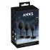 ANOS - plug anal vibratório - kit c/ 3 tamanhos - silicone preto