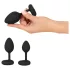 ANOS - plug anal vibratório - kit c/ 3 tamanhos - silicone preto