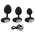 ANOS - plug anal vibratório - kit c/ 3 tamanhos - silicone preto