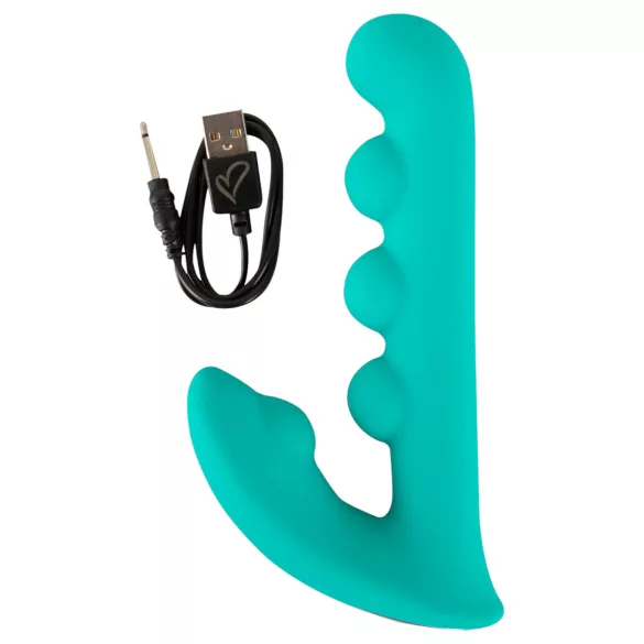 Beau Coeur Sylora - vibrador 2 em 1 com pérolas (verde)