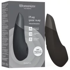  Womanizer Enhance 2 em 1 sugador de clitóris por ondas de ar + vibrador (preto)