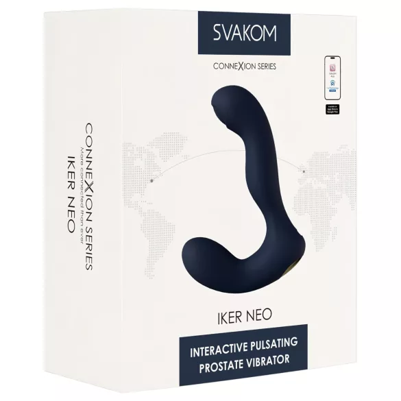 Svakom Iker Neo - vibrador anal interativo pulsante - silicone azul