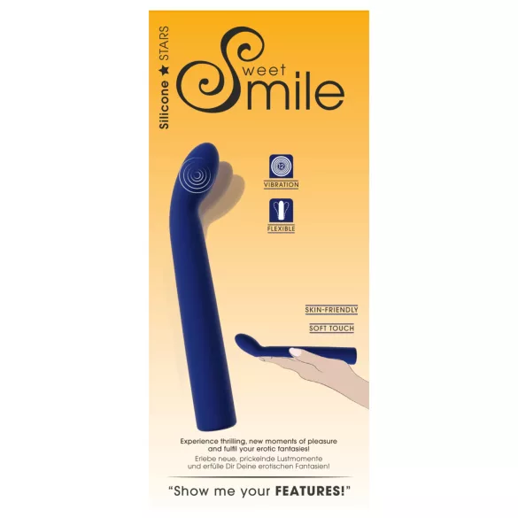 Smile - vibrador ponto G curvado - silicone azul