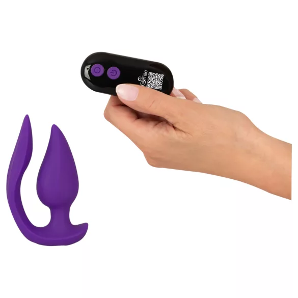 Smile - vibrador anal e estimulador de clitóris 2 em 1 - silicone roxo