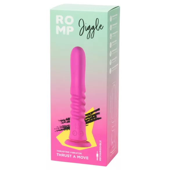 ROMP Jiggle - vibrador empurrador com ventosa (rosa)