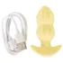 Cuties Mini - plug anal vibratório texturizado - silicone amarelo