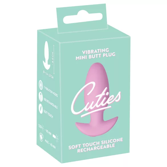 Cuties Mini - plug anal vibratório - silicone - rosa