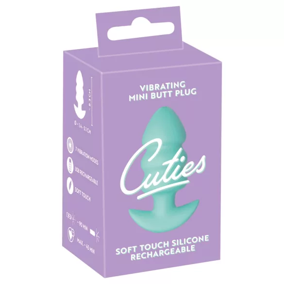 Cuties Mini - plug anal vibratório com esferas - silicone verde