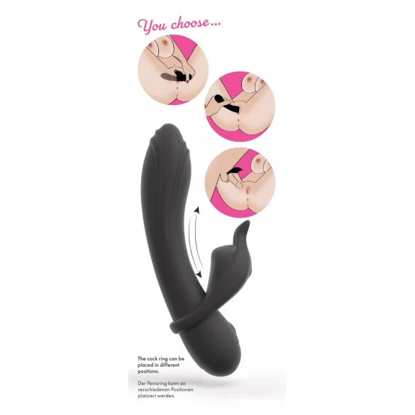 Couple Choice - anel peniano com vibrador ponto G - silicone cinza