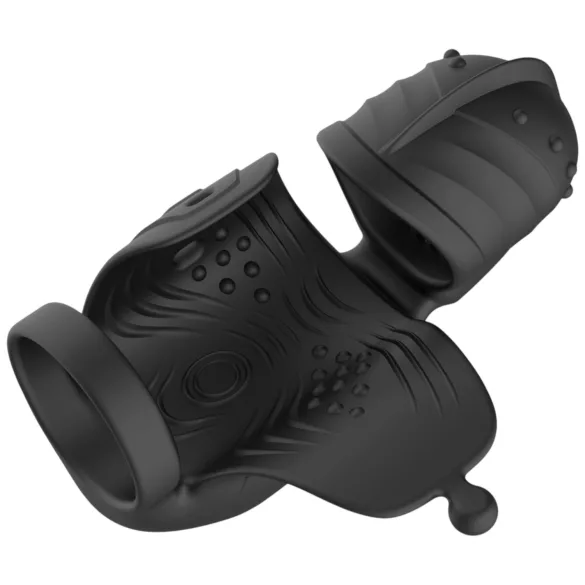 Rebel - vibrador peniano para homens com estimulador móvel da glande (preto)