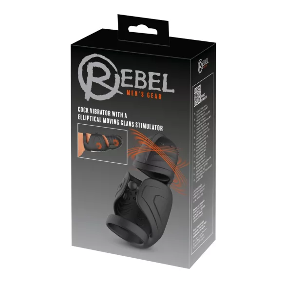 Rebel - vibrador peniano para homens com estimulador móvel da glande (preto)