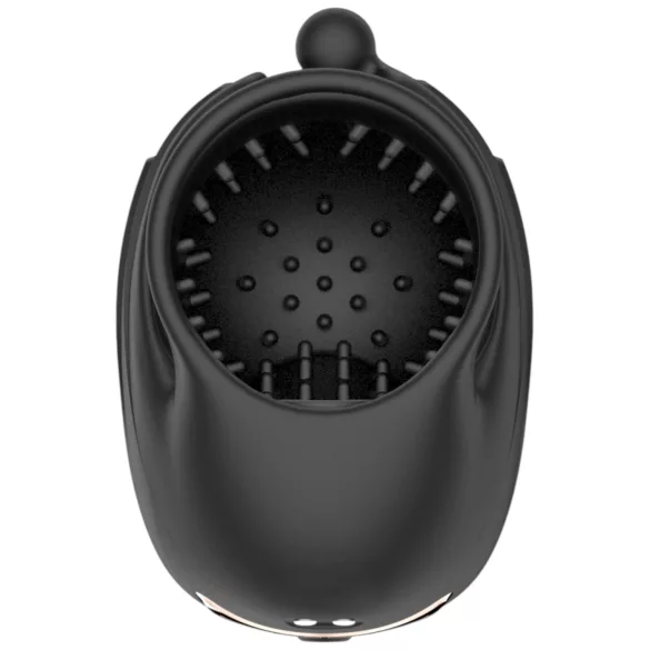 Rebel - vibrador peniano para homens com estimulador móvel da glande (preto)