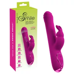   Sweet Smile - vibrador com braço estimulador de clitóris que empurra e gira (rosa)