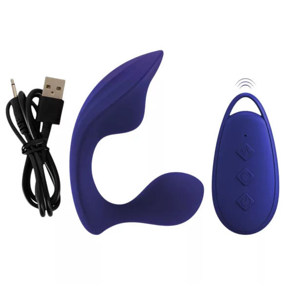 SMILE - vibrador controle remoto para calcinha e anal - silicone azul