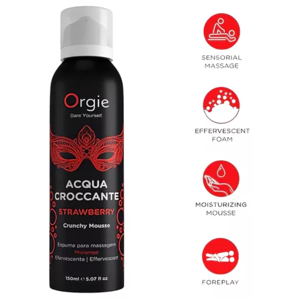 Orgie - espuma de massagem - efeito efervescente - morango 150ml