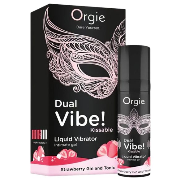Orgie Dual Vibe - Vibrador Líquido Unissex - Morango - Gin Tônica (15ml)