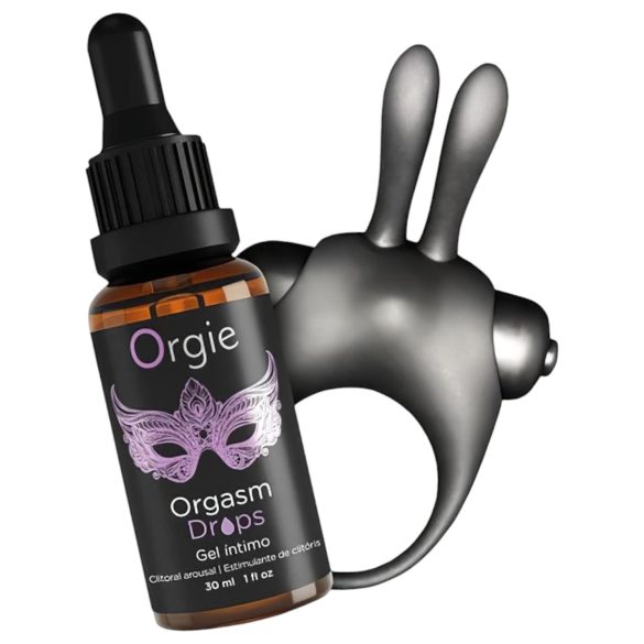 Orgie Orgasmic Bunny - Conjunto de Anel Vibratório (preto)