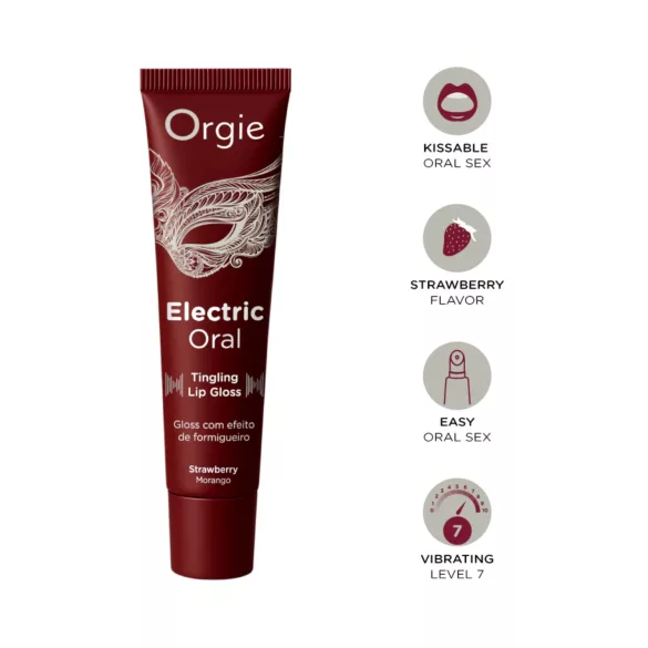 Orgie Electric Oral - brilho labial com efeito formigante - morango (10 ml)