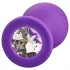 Baseks - plug anal de silicone com cristais (roxo) - 8 cm