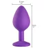 Baseks - plug anal de silicone com cristais (roxo) - 8 cm