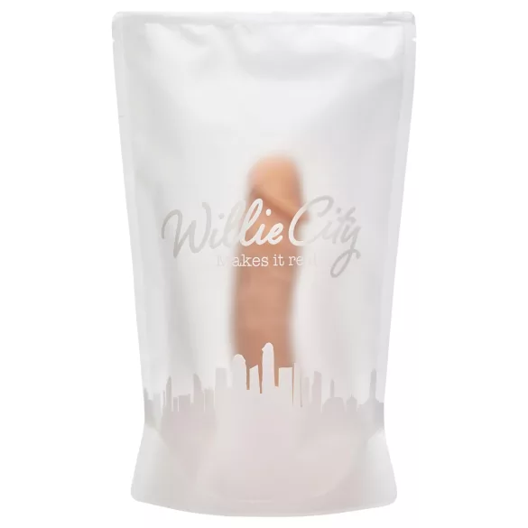 Willie City Luxe - dildo de silicone realista (cor de pele) - 23 cm