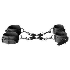   Obaie - conjunto de algemas de pulso e tornozelo em couro sintético (preto)