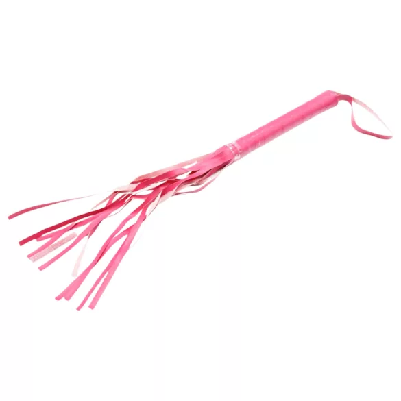 Korbács BDSM - couro sintético - rosa - 42cm