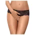 Obsessive Merossa - tanga aberta feminina com strass - preto - L/XL