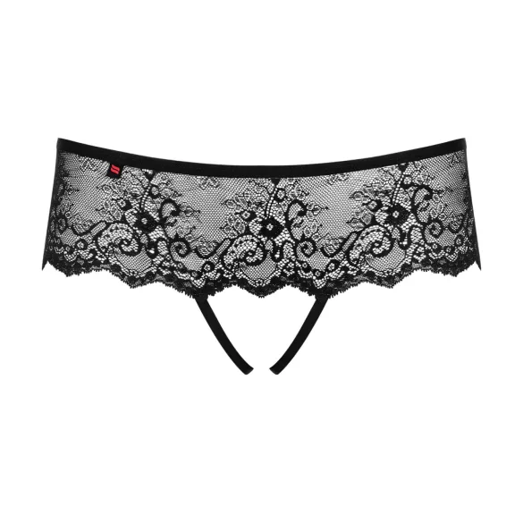 Obsessive Merossa - tanga aberta feminina com strass - preto - L/XL