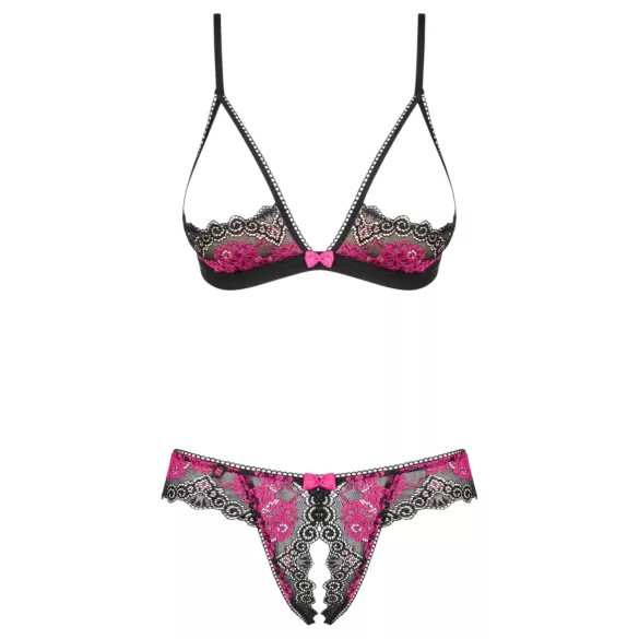 Obsessive Tulia - conjunto com sutiã aberto (preto)