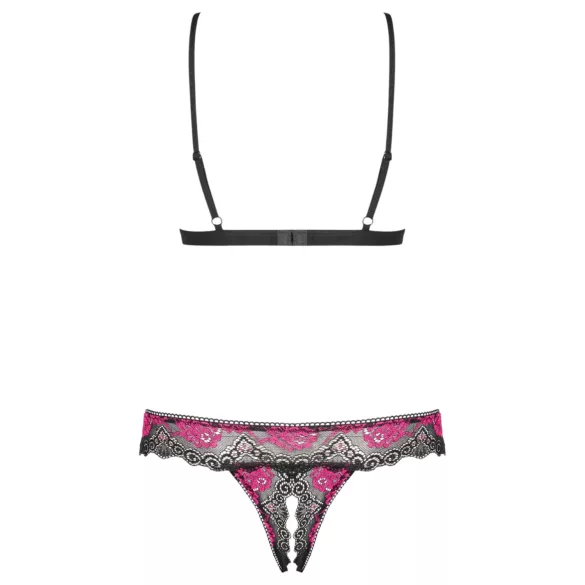 Obsessive Tulia - conjunto com sutiã aberto (preto)