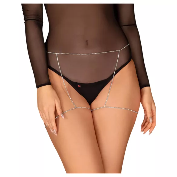 Obsessive Bijou 905 - cinto corporal de joias (prata) - S-L