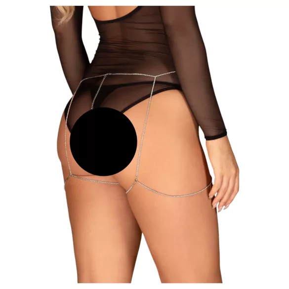 Obsessive Bijou 905 - cinto corporal de joias (prata) - S-L