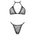 Conjunto Obsessive Xenita - Sutiã Transparente com Estampa (Cinza)
