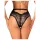 Obsessive - calcinha rendada floral - preta - M/L