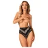 Obsessive - calcinha rendada floral - preta - M/L