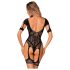 Obsessive - Body rendado aberto com estampa (preto) - (S-L)